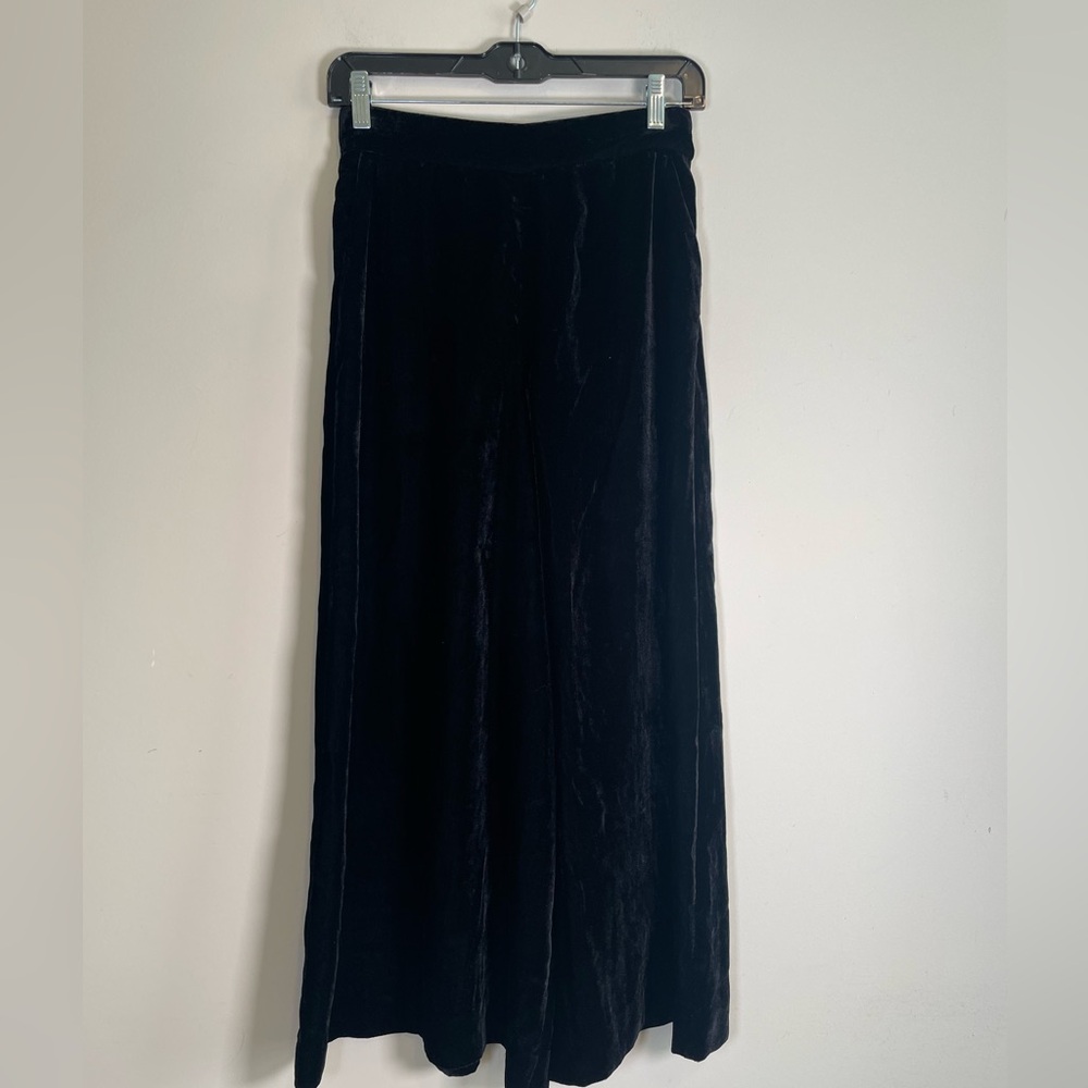 & Other Stories black velvet wide leg crop high waist culottes pants Women’s 4 - Picture 6 of 16